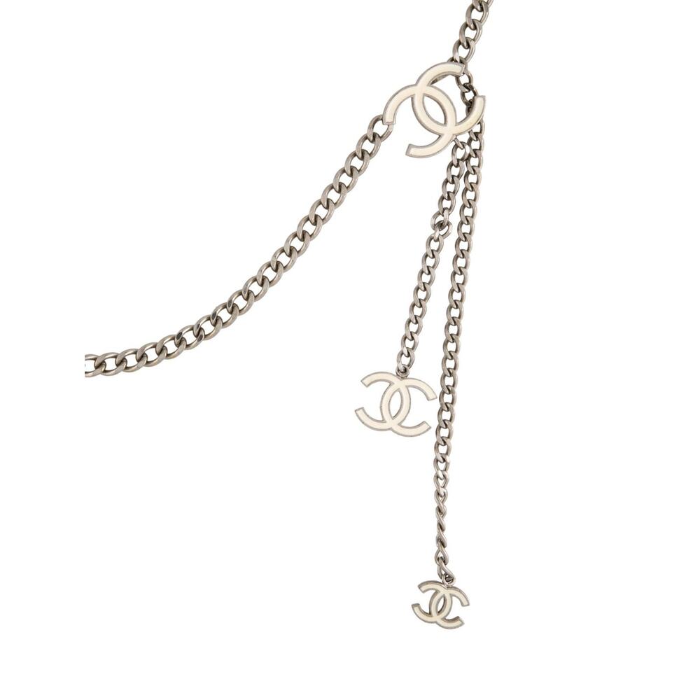 Chanel Silver-tone 2005 Interlocking CC Chain-Link Belt S sz - Picture 4 of 5